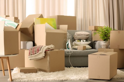 Supervisor reviewing safety measures before unloading furniture